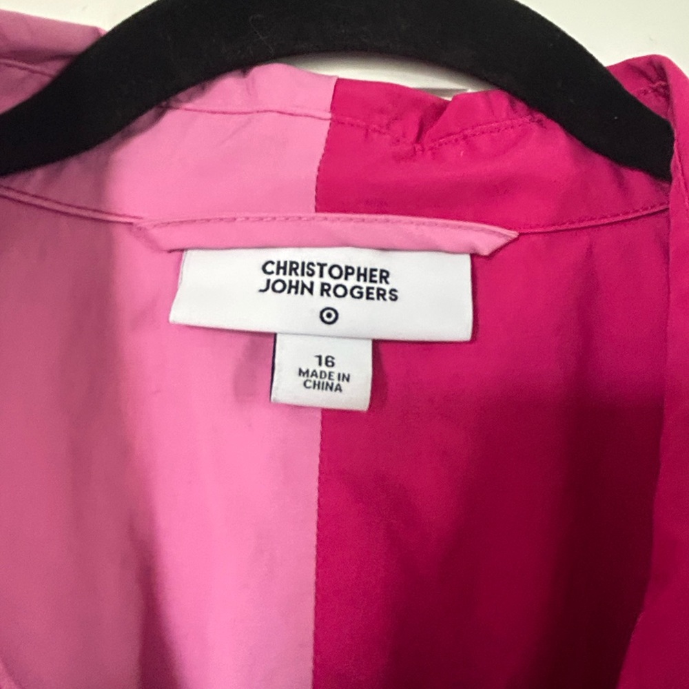 Christopher John Rogers Target Two-Tone Pink Button-Front Dress 16 - Picture 4 of 6